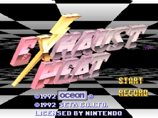 Exhaust Heat title screen for Super Nintendo